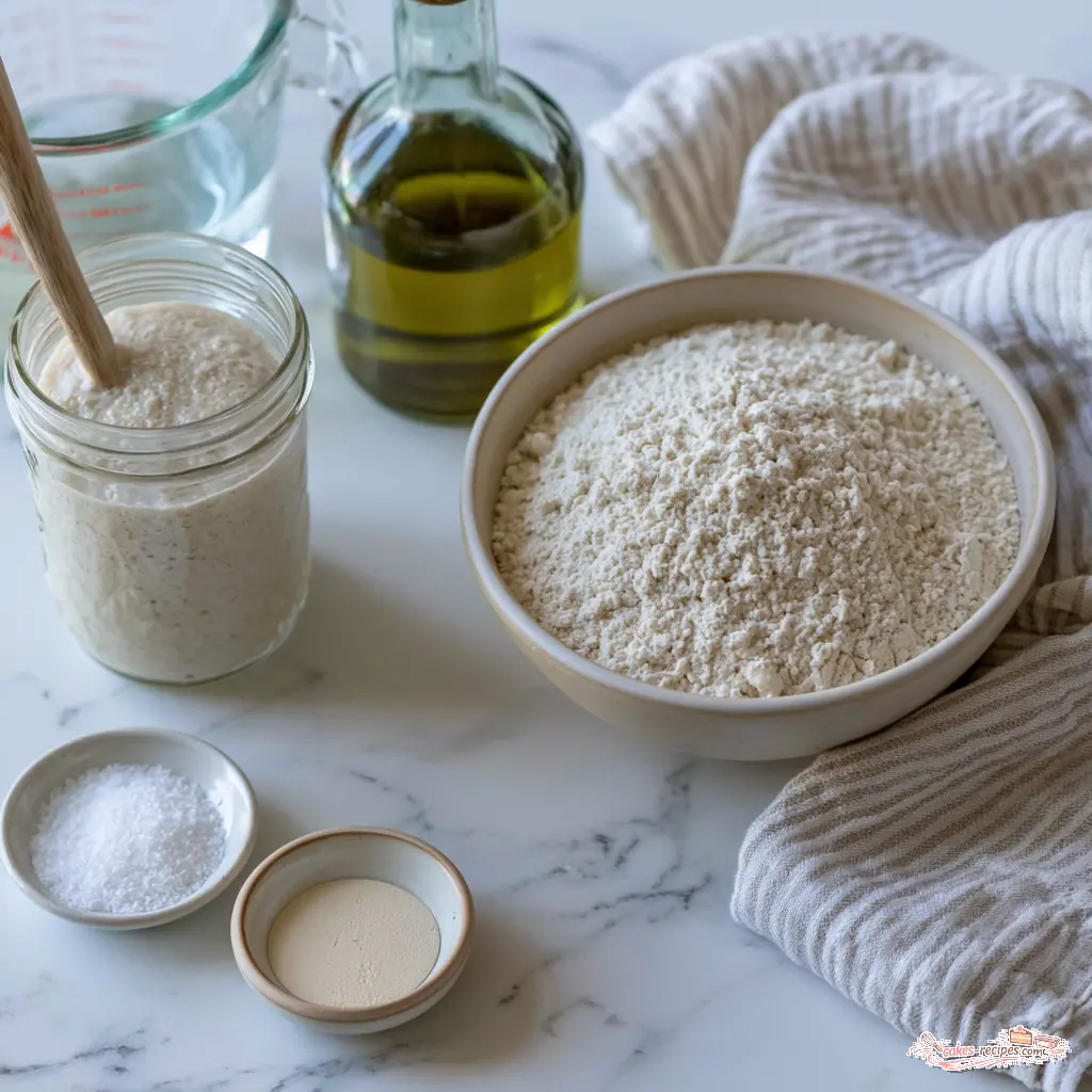 sourdough discard bread - main ingredients