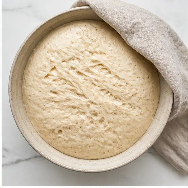 Step 2: Bulk fermentation until the dough doubles