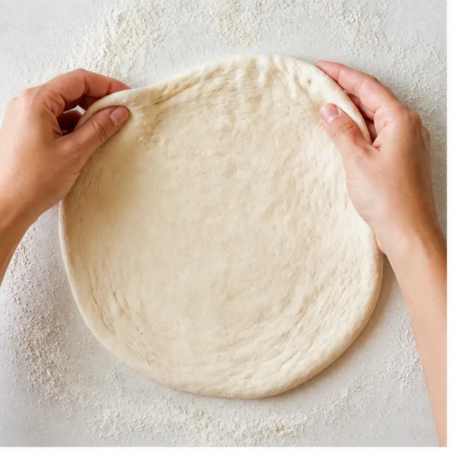 Step 1: Stretch the sourdough dough into a round