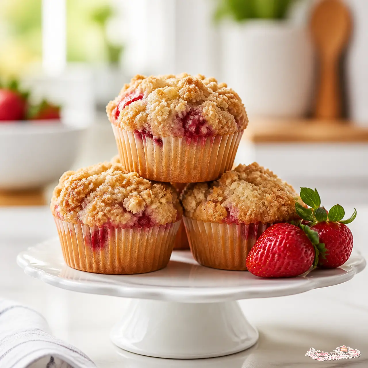 strawberry crumb muffins - final presentation