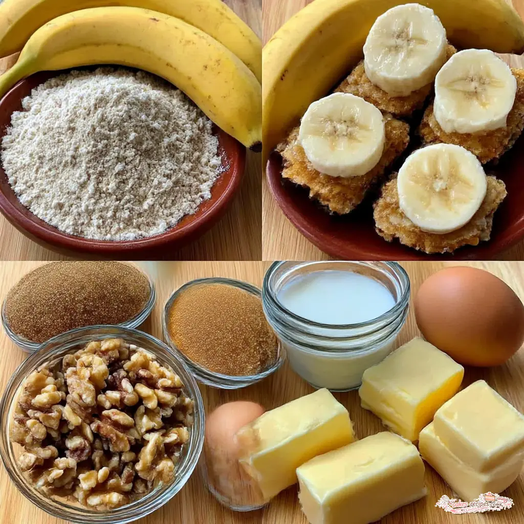 upside down banana bread - main ingredients