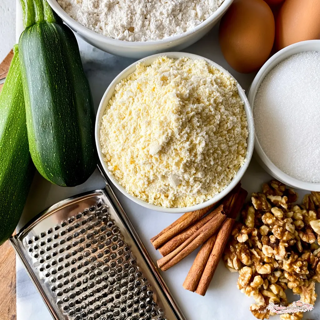 zucchini bread - main ingredients