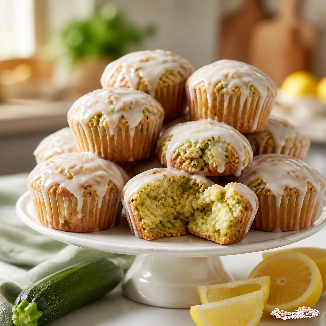zucchini lemon muffins - final presentation