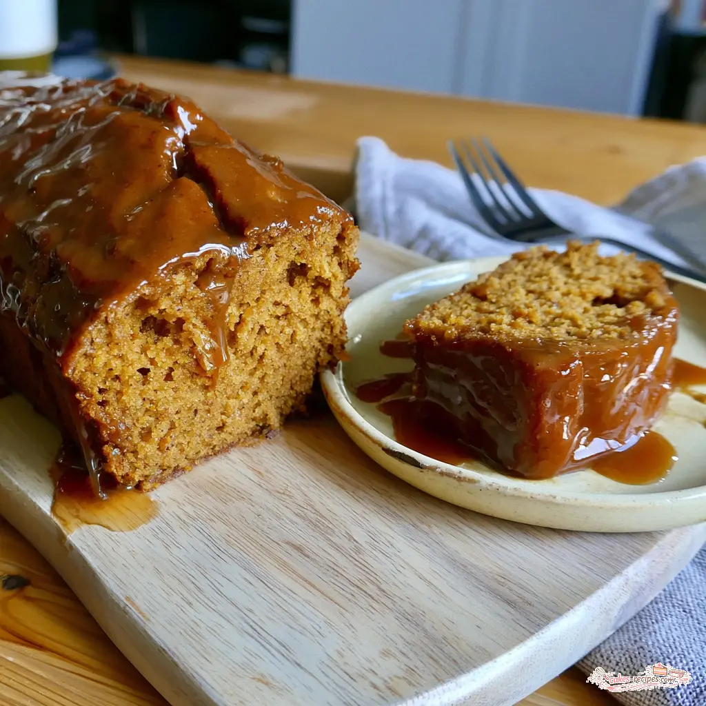 brown butter pumpkin bread with maple glaze - final presentation