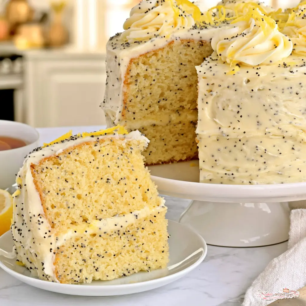 lemon poppy seed cake - final presentation