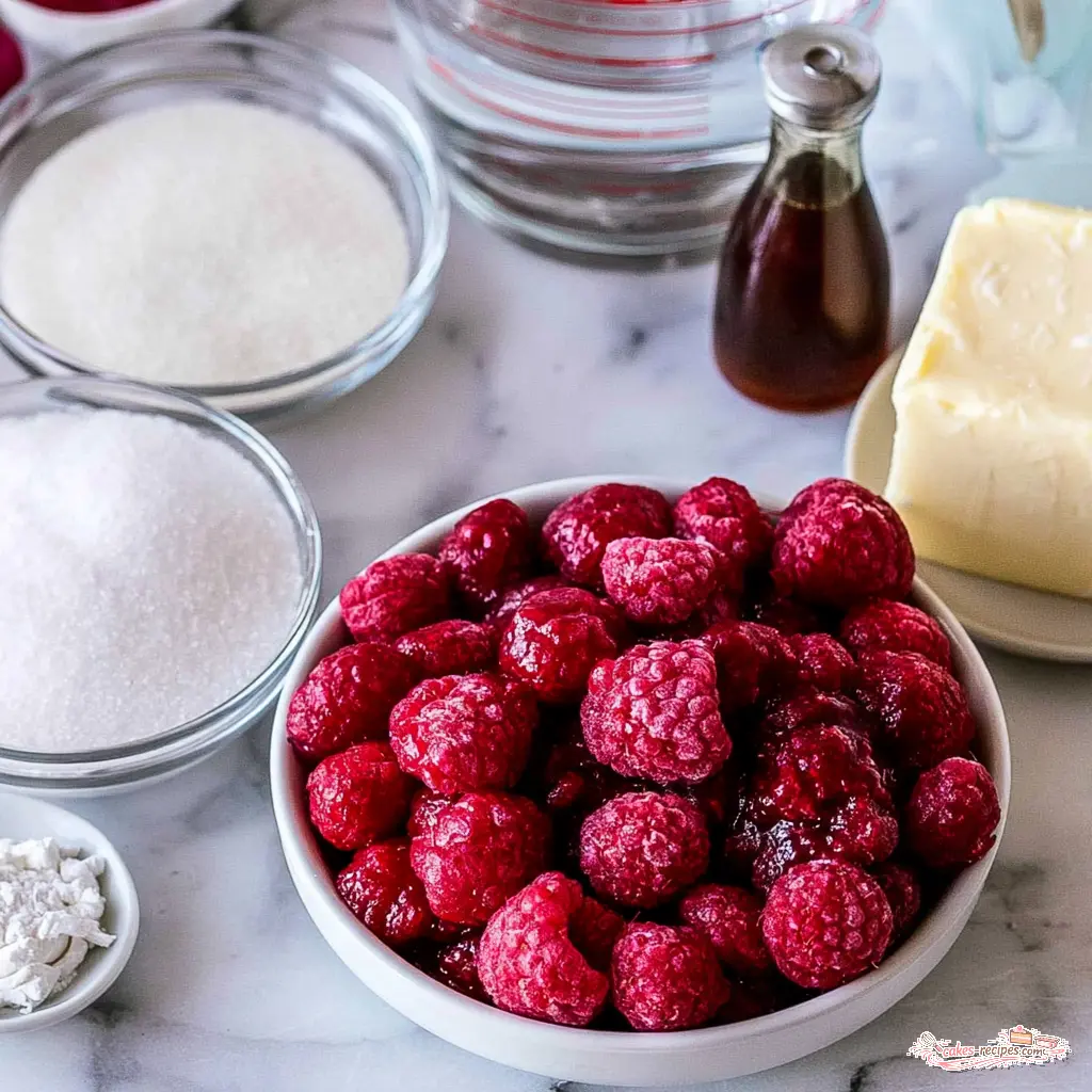 raspberry compote - main ingredients