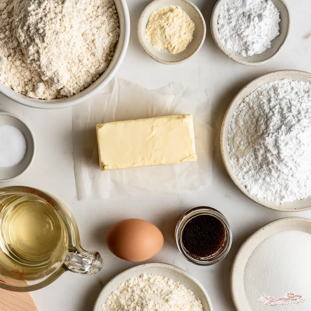 vanilla sugar cookies - main ingredients
