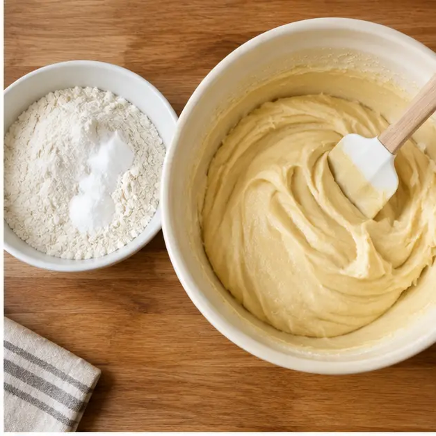 Step 2: Whisk the dry ingredients together, then fold them into the wet batter until just combined